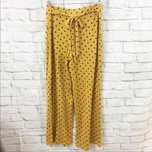 Ultra Flirt Palazzo Pants Yellow black polka dot M